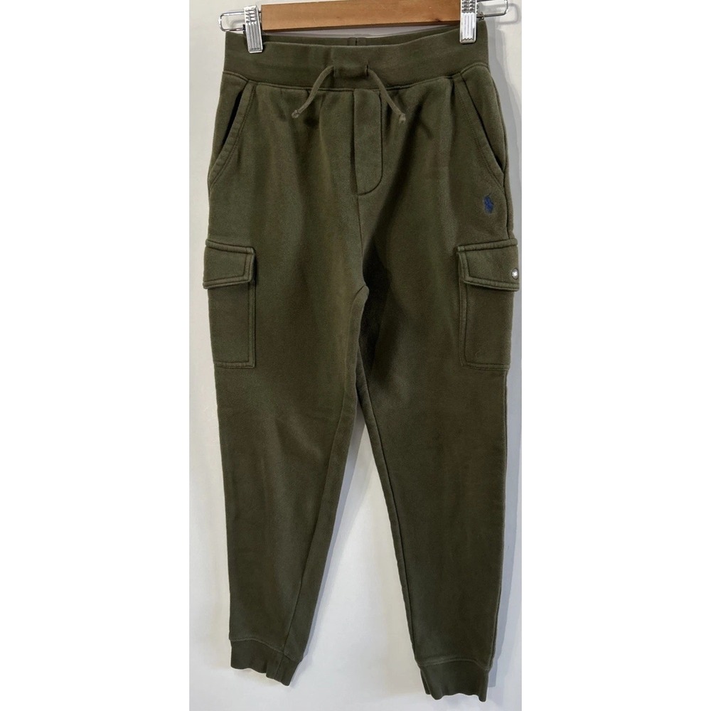 Boys Polo Ralph Lauren Double Knit Fleece Cargo Jogger Sweat Pants Sz Med 10-12